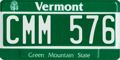VT license plate CMM576