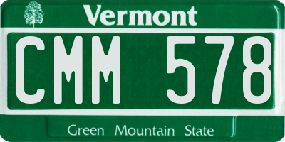 VT license plate CMM578