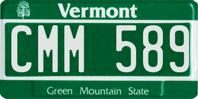 VT license plate CMM589