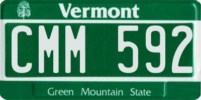 VT license plate CMM592