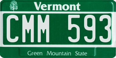 VT license plate CMM593