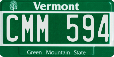 VT license plate CMM594
