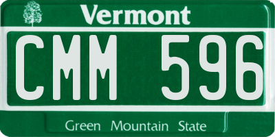 VT license plate CMM596