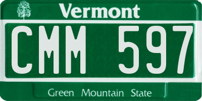 VT license plate CMM597