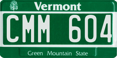 VT license plate CMM604