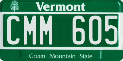 VT license plate CMM605