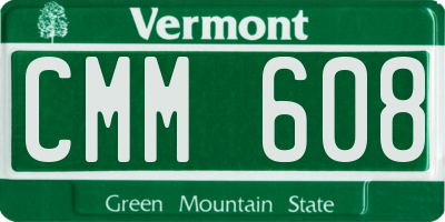 VT license plate CMM608