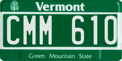 VT license plate CMM610