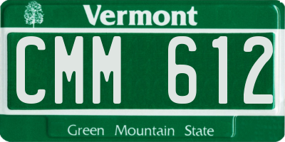 VT license plate CMM612