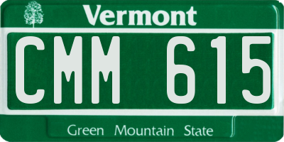 VT license plate CMM615