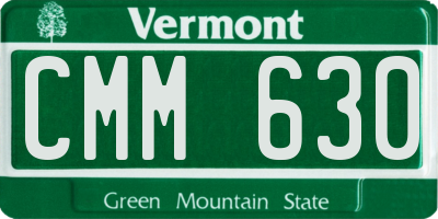 VT license plate CMM630