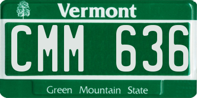 VT license plate CMM636