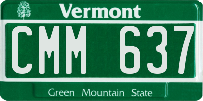 VT license plate CMM637