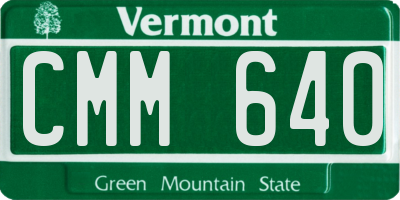 VT license plate CMM640