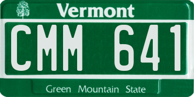 VT license plate CMM641