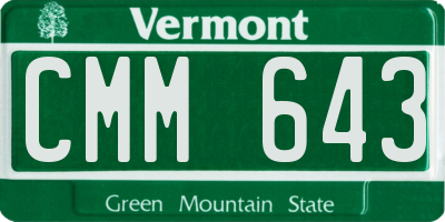 VT license plate CMM643
