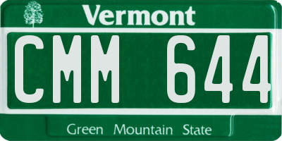 VT license plate CMM644