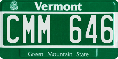VT license plate CMM646