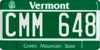 VT license plate CMM648