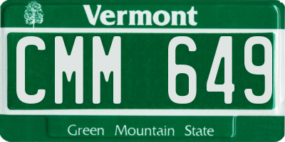 VT license plate CMM649