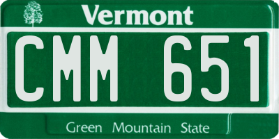 VT license plate CMM651