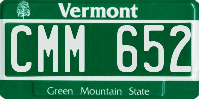 VT license plate CMM652