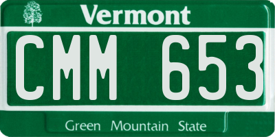VT license plate CMM653