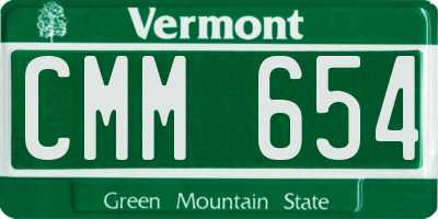 VT license plate CMM654