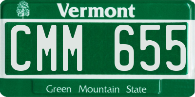 VT license plate CMM655