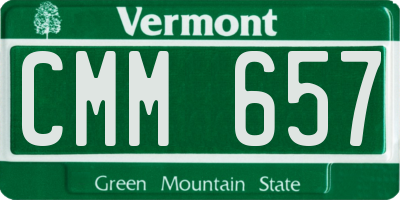VT license plate CMM657