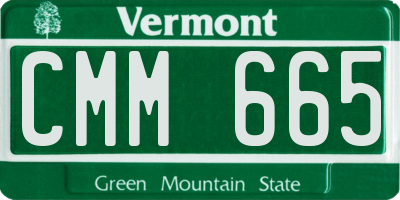 VT license plate CMM665