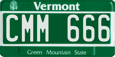 VT license plate CMM666