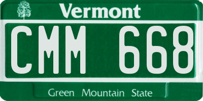 VT license plate CMM668