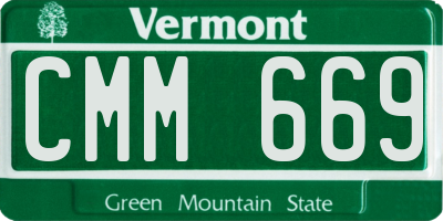 VT license plate CMM669