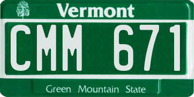 VT license plate CMM671
