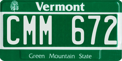 VT license plate CMM672