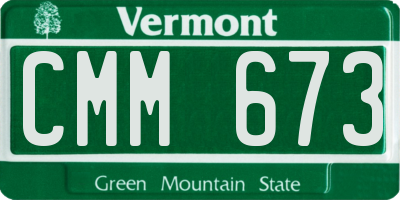 VT license plate CMM673