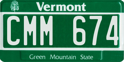 VT license plate CMM674