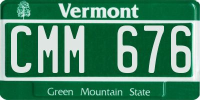 VT license plate CMM676