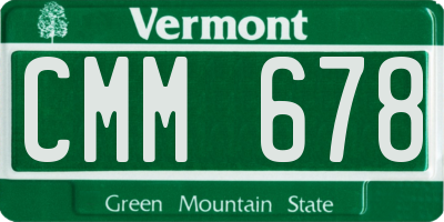VT license plate CMM678