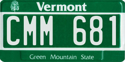 VT license plate CMM681