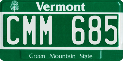 VT license plate CMM685