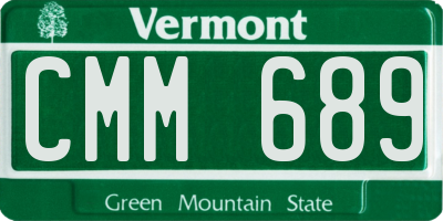 VT license plate CMM689