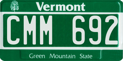 VT license plate CMM692