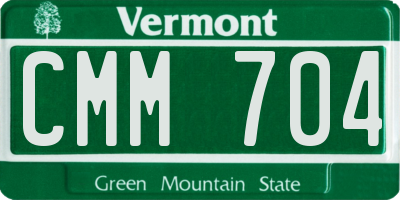 VT license plate CMM704