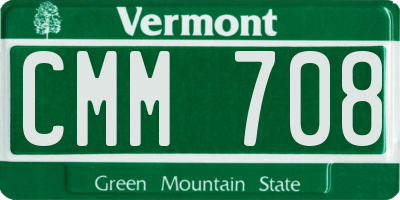 VT license plate CMM708