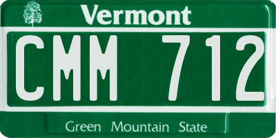 VT license plate CMM712