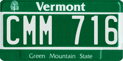 VT license plate CMM716