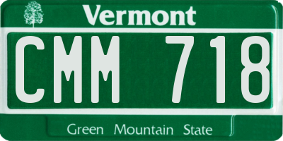 VT license plate CMM718