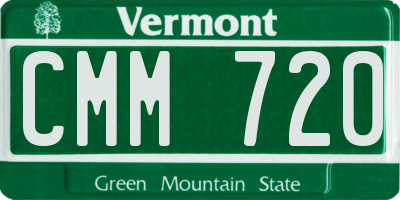 VT license plate CMM720